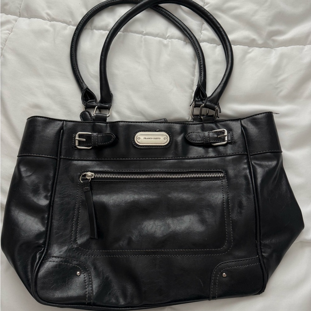 Franco sarto black leather tote purse